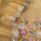 Marigold Yellow Handloom Kora Silk Suit With Gold Silver Zari And Pichwai Embroidery