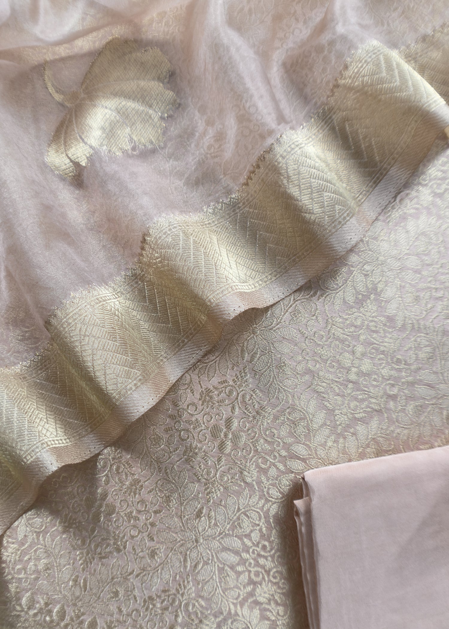 Indian Traditional Wear Brocade Organza Fabric