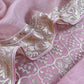 Luxe Ajanta Ellora Inspired Dusty Pink Handloom Organza Silk Suit And Panel Gold Silver Zari Dupatta