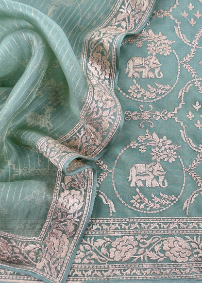 Shop designer organza suit for party and wedding celebration