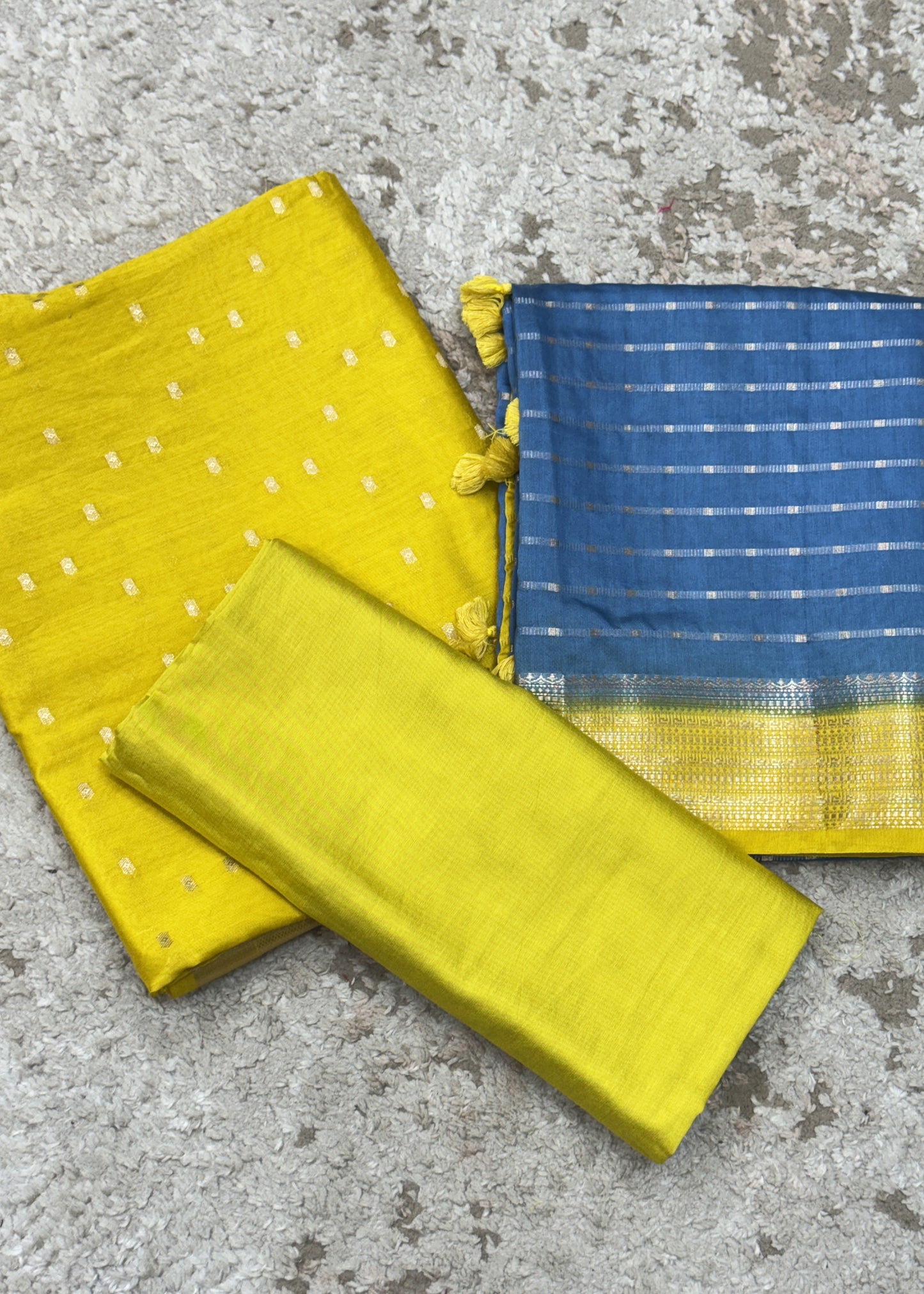 Red Banarasi Chanderi Suit With Contrast Dupatta