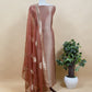Gray Banarasi Silk Brocade Suit With Organza Dupatta