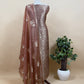 Sage Green Brocade Kurta With Organza Dupatta