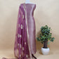 Purple Brocade Kurta With Organza Dupatta