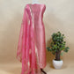 Purple Brocade Kurta With Organza Dupatta