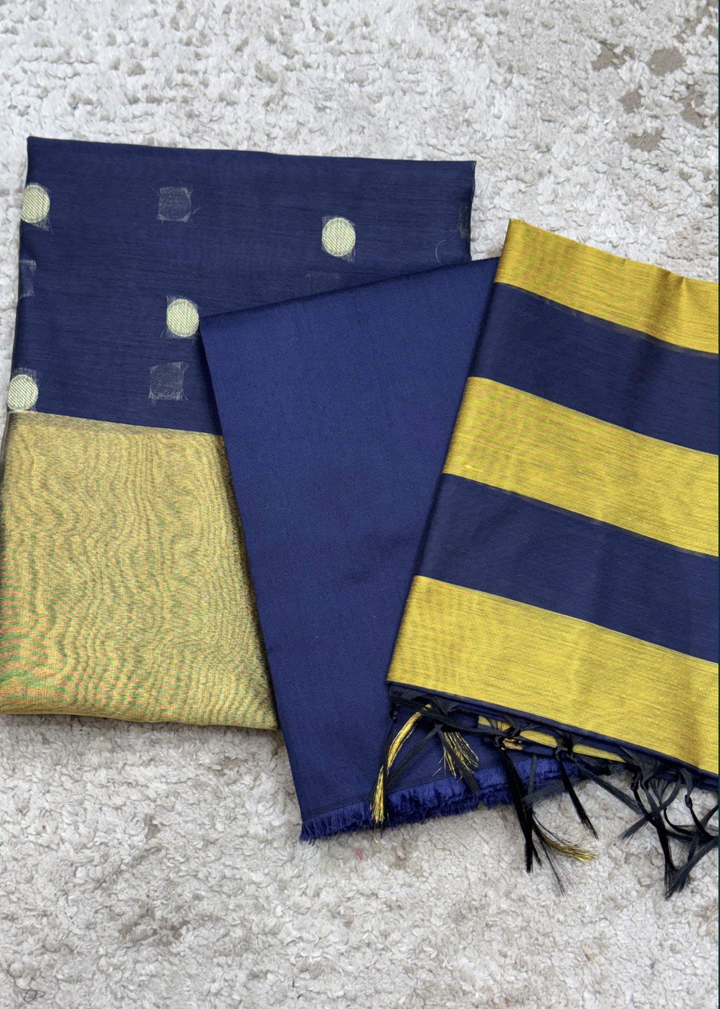 Grey Banarasi Chanderi Suit With Dupatta