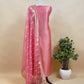 Brown Banarasi Silk Brocade Suit With Organza Dupatta