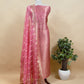 Baby Pink Banarasi Silk Brocade Suit With Organza Dupatta