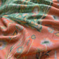 Green Handwoven Kani Zari Suit With Orange Contrast Dupatta