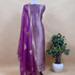 Purple Brocade Kurta With Organza Dupatta