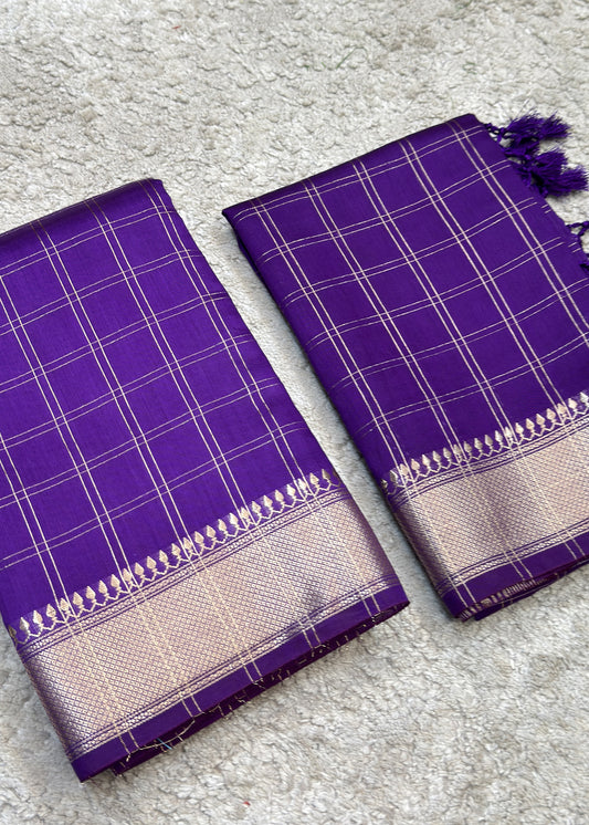 Purple Banarasi Chanderi Suit With Dupatta