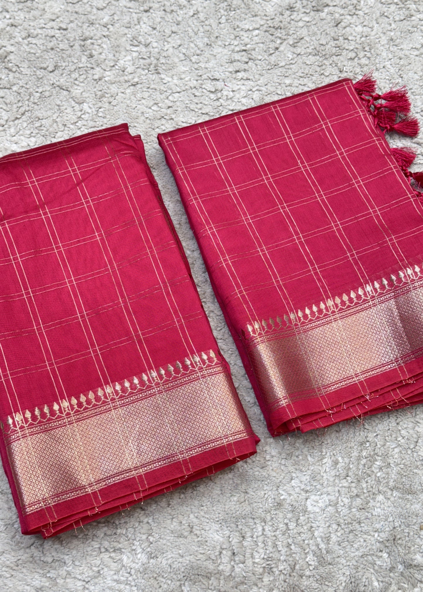 Purple Banarasi Chanderi Suit With Dupatta
