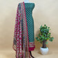Black And Red Pure Maheshwari Silk Unstitched Suit With Madhubani Dupatta
