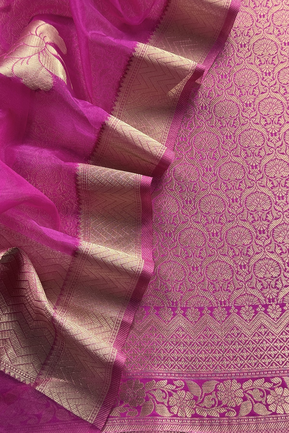 Indian Traditional Wear Brocade Organza Fabric

