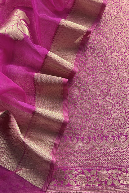 Indian Traditional Wear Brocade Organza Fabric

