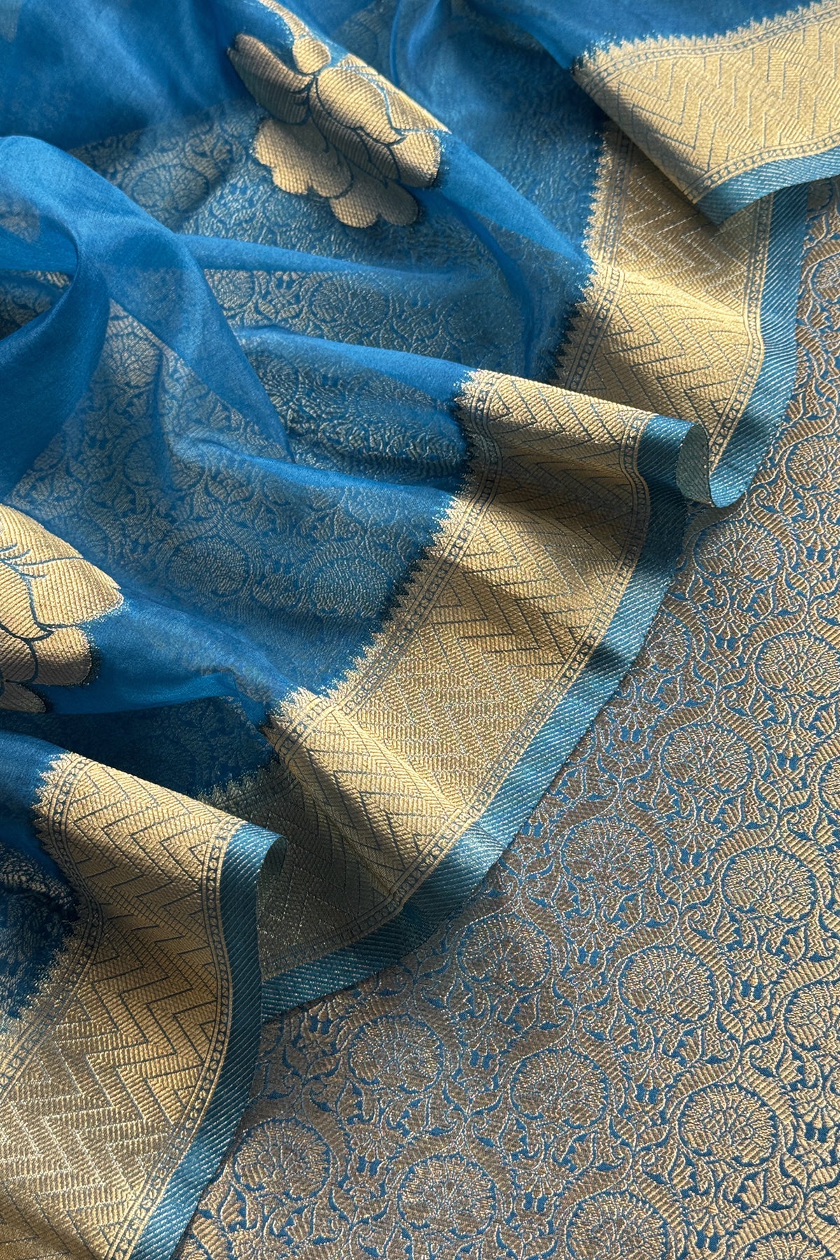 Indian Traditional Wear Brocade Organza Fabric

