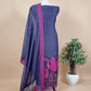 Flamingo flables Pink And Blue Chanderi Suit Set With Jamdani Weaving