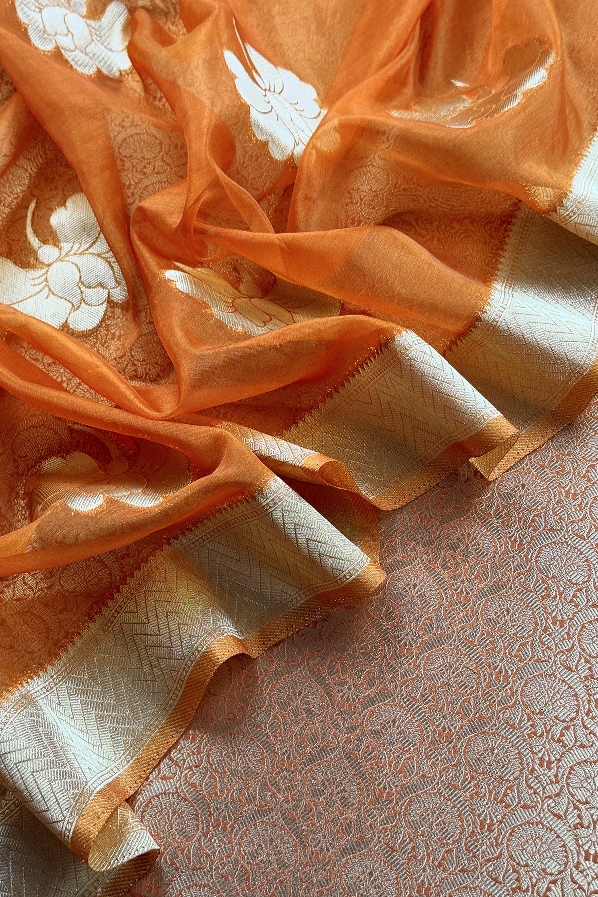 Indian Traditional Wear Brocade Organza Fabric

