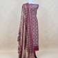 Red Ajrakh Mahehswari Silk Unstitched Suit With Dupatta