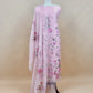 Senorita Dreamy Pink Handloom Organza Silk Suit Fabric With Cross-Stitch Embroidery