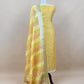 Sunflower yellow handloom linen silk suit fabric with zari weaving
