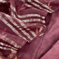 Brown Handloom Organza Silk Suit Fabric With Flamingos Kantha Handwork