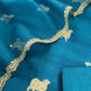 Blue Pure Chiniya Silk Kurta And Kora Silk Dupatta With Handwork