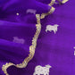 Purple Pure Chiniya Silk Kurta And Kora Silk Dupatta with Handwork
