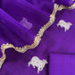 Purple Pure Chiniya Silk Kurta And Kora Silk Dupatta with Handwork