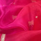 Deep Pink Pure Chiniya Silk Kurta And Kora Silk Dupatta With Handwork