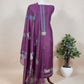 Grape Unstitched Chanderi Dupatta-Suit With Pichwai Jamdani Weaving