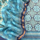 Blue Ajrakh Mahehswari Silk Unstitched Suit With Dupatta