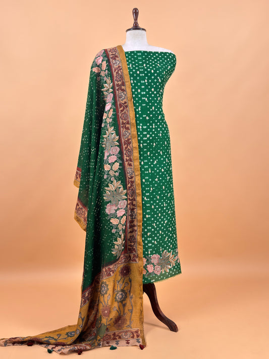 buy unstitched tussar suit set

