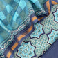 Blue Ajrakh Mahehswari Silk Unstitched Suit With Dupatta