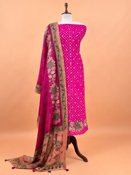 buy unstitched tussar suit set


