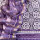 Purple Ajrakh Mahehswari Silk Unstitched Suit With Dupatta
