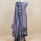 Purple Abstact Print Maheshwari Silk Suit With Gold Zari weaving