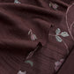 Brown Handloom Tussar Suit Fabric With Cross-Stitch Embroidery