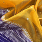 Purple and Yellow Handloom Raw Silk Suit With Kora Silk Dupatta