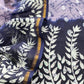Purple Abstact Print Maheshwari Silk Suit With Gold Zari weaving