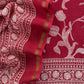 Red Maheshwari Silk Unstitched Suit With Dupatta