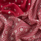 Red Maheshwari Silk Unstitched Suit With Dupatta