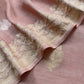 Peach Bloom Handloom Linen Silk With Kadwa Weaves