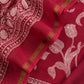 Red Maheshwari Silk Unstitched Suit With Dupatta