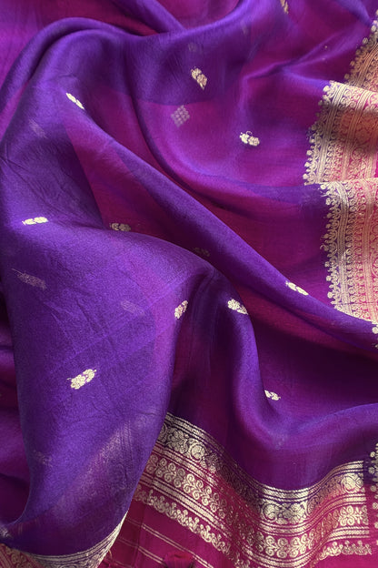 Pink Handloom Raw Silk Suit With Kora Silk Dupatta