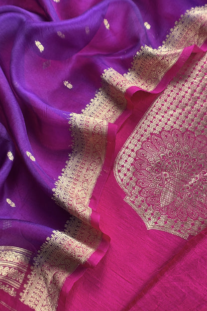 Pink Handloom Raw Silk Kurta And Kora Silk Dupatta With Kadwa Weaving