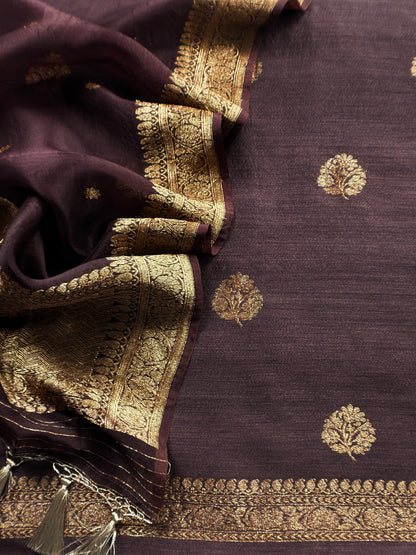 Handloom Raw Silk Suit With Kora Silk Dupatta