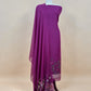 Purple Floral Jamdani Weave Unstitched Chanderi Suit