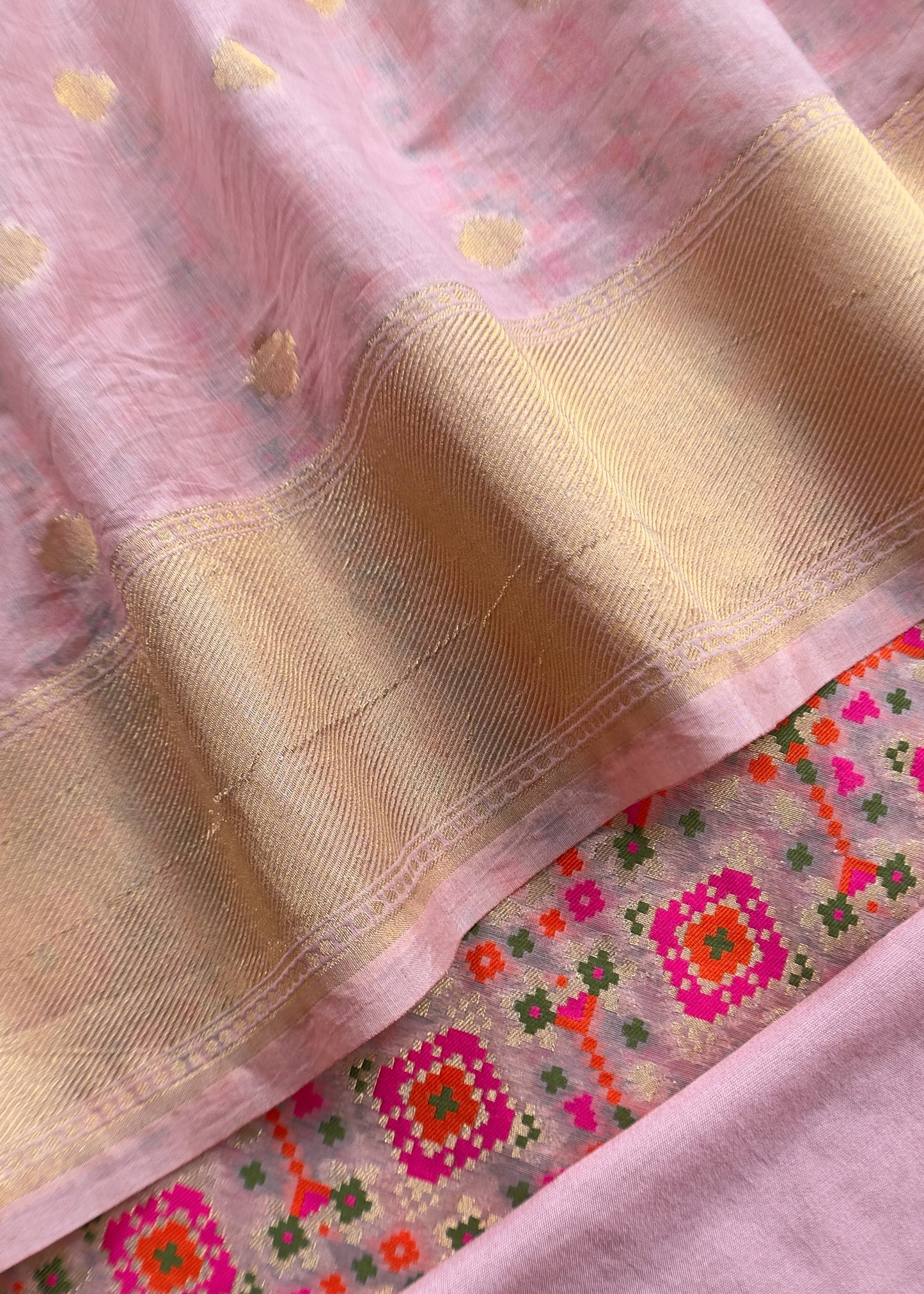 Handwoven Unstiched Patola Suit in Pure Cotton