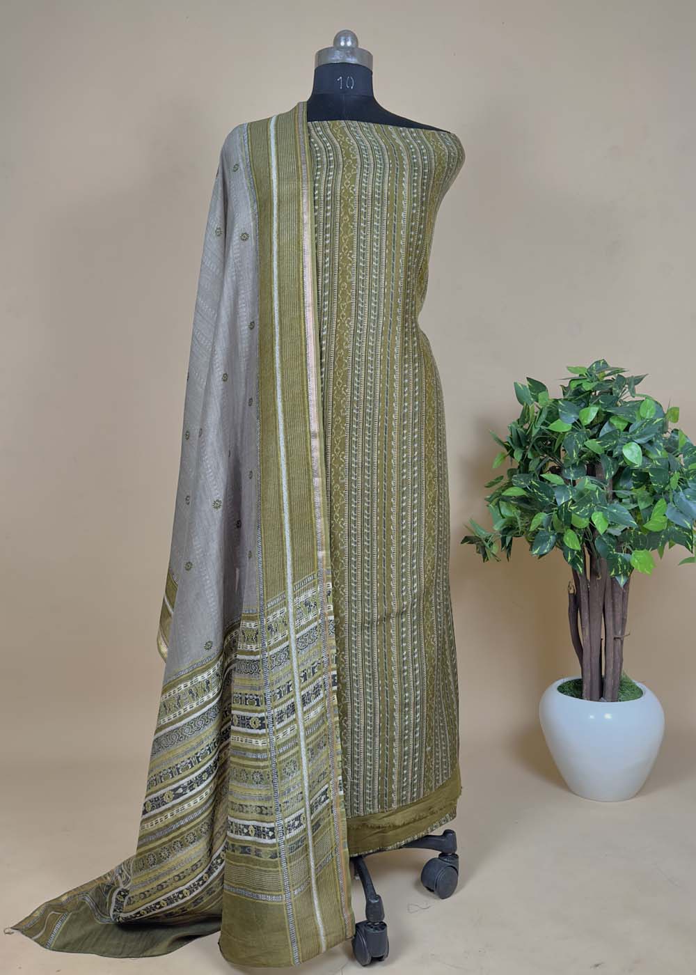 Rich Maroom Brown Handwoven Ajrakh Suits in Maheshwari Silk